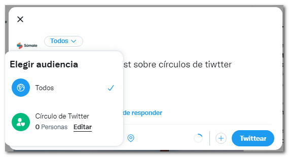 como crear círuclos de twitter
